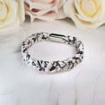 Seidenarmband Grau Schwarz