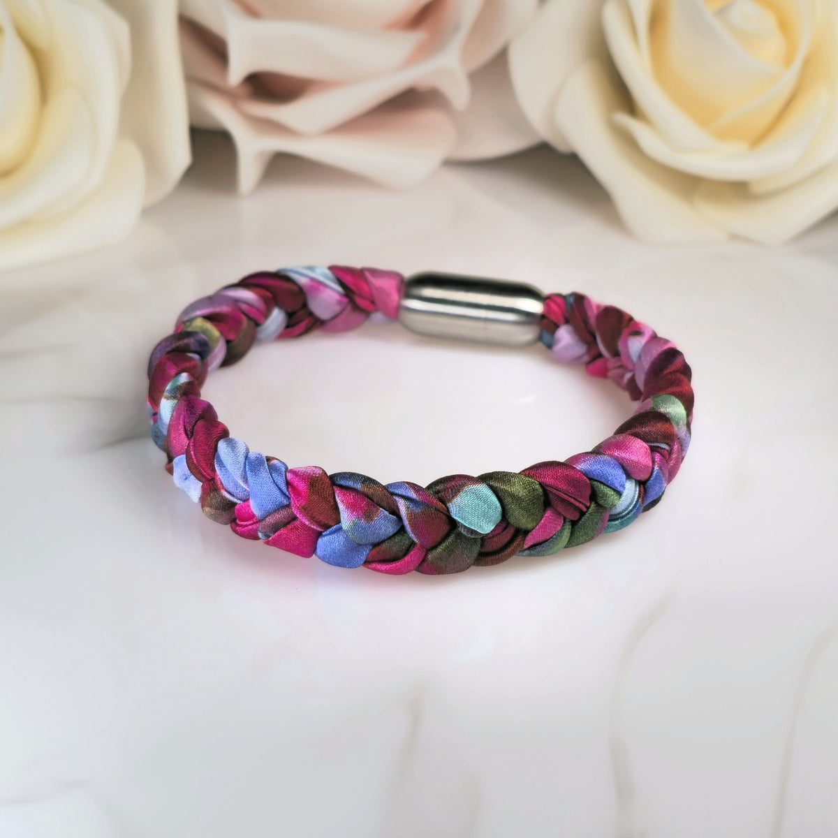 Seidenarmband Pink Lila